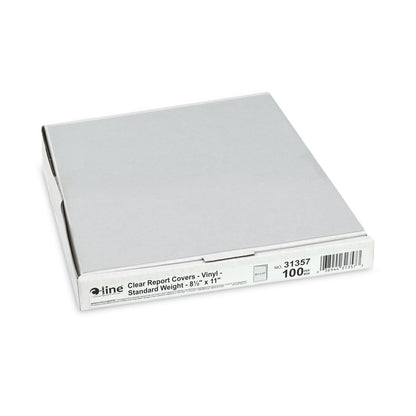 C-Line Vinyl Report Covers, Binding Bar, 8.5 x 11, Clear/Clear, 100/Box