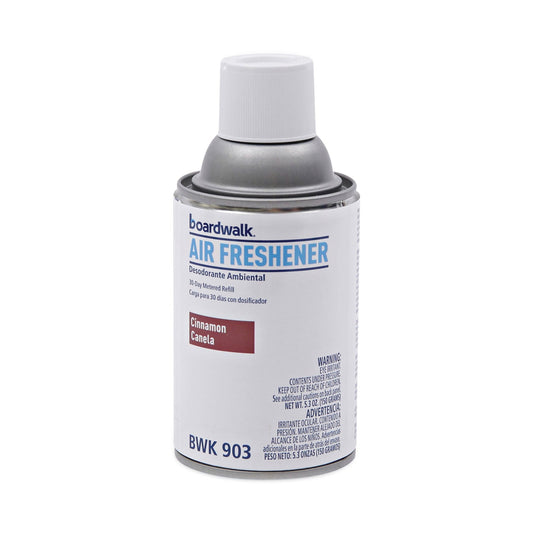 Boardwalk Metered Air Freshener Refill, Cinnamon Sunset, 5.3 oz Aerosol Spray, 12/Carton