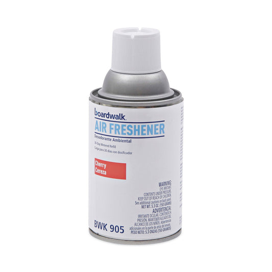 Boardwalk Metered Air Freshener Refill, Cherry, 5.3 oz Aerosol Spray, 12/Carton