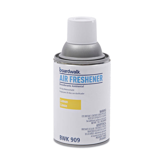 Boardwalk Metered Air Freshener Refill, Lemon Peel, 5.3 oz Aerosol Spray, 12/Carton