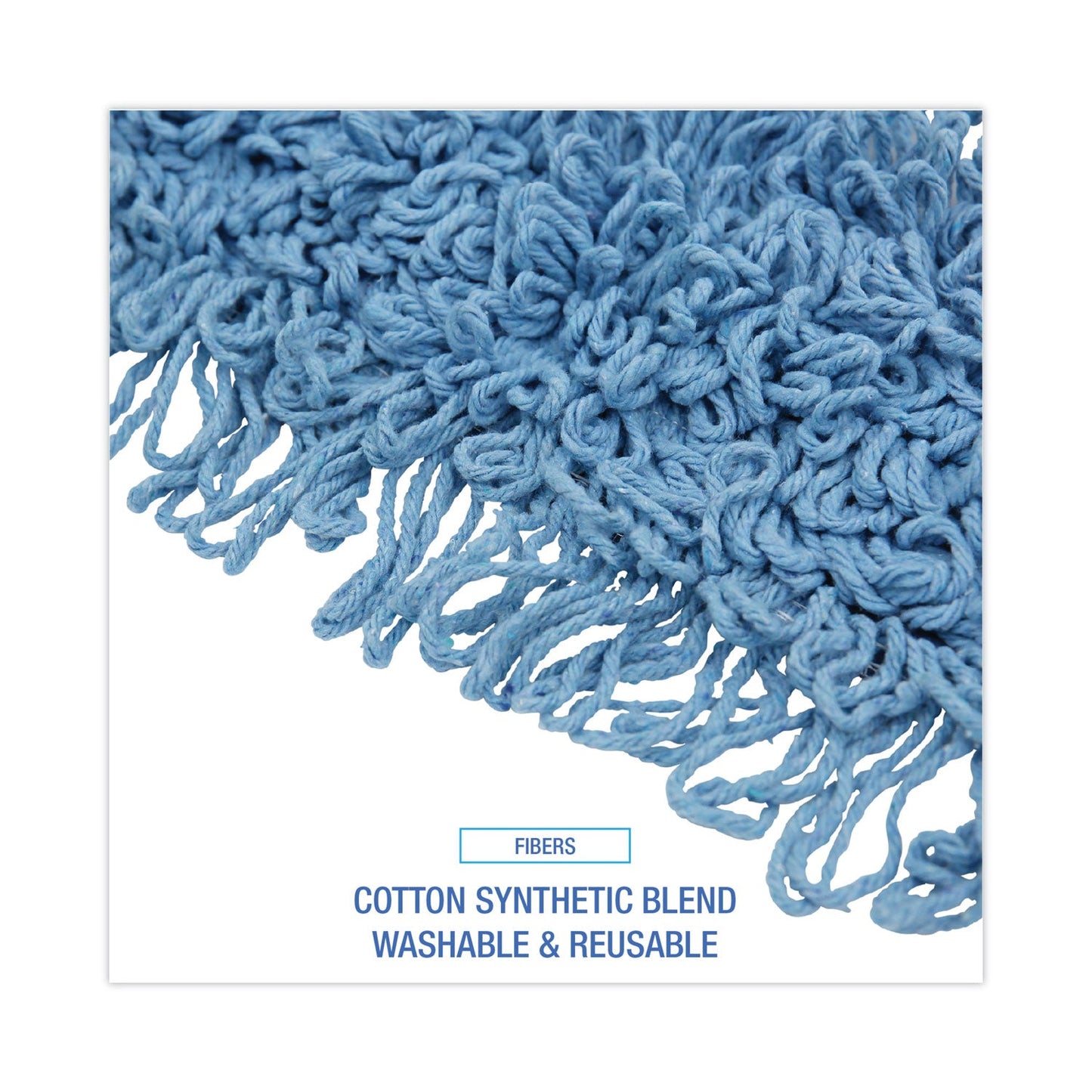 Boardwalk Mop Head, Dust, Looped-End, Cotton/Synthetic Fibers, 24 x 5, Blue