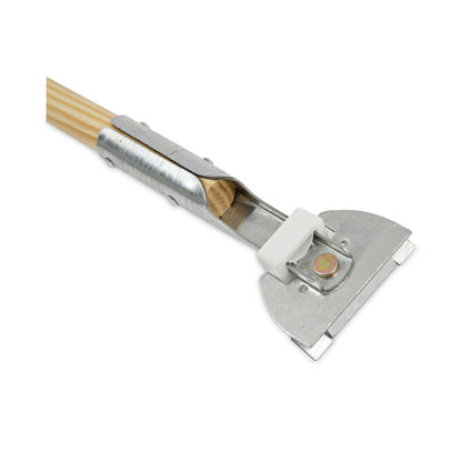 Boardwalk Clip-On Dust Mop Handle, Lacquered Wood, Swivel Head, 1" dia x 60", Natural