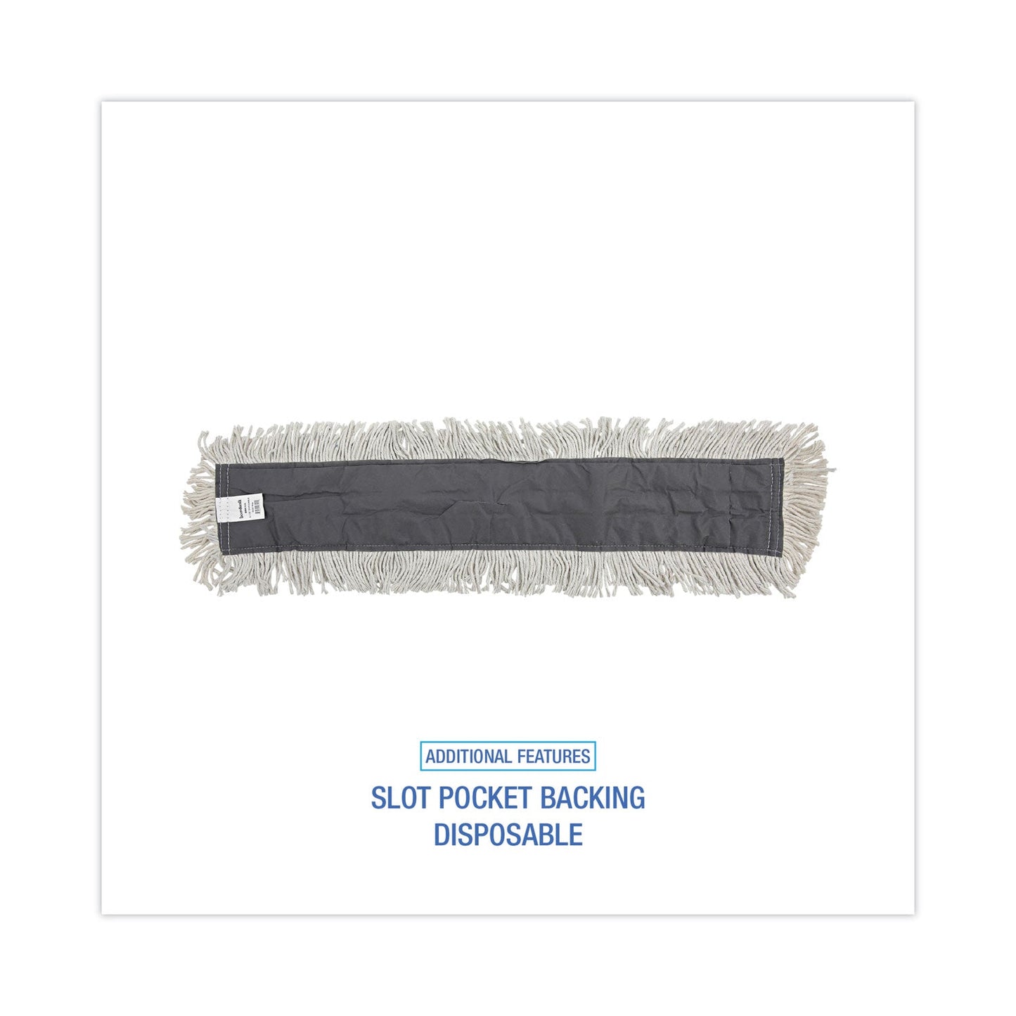 Boardwalk Disposable Dust Mop Head w/Sewn Center Fringe, Cotton/Synthetic, 36w x 5d, White