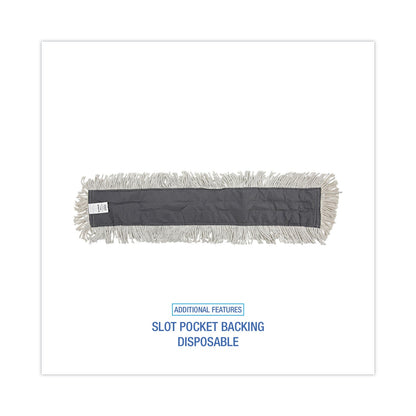 Boardwalk Disposable Dust Mop Head w/Sewn Center Fringe, Cotton/Synthetic, 36w x 5d, White