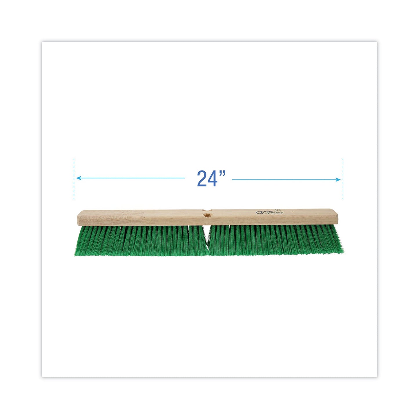 Boardwalk Floor Broom Head, 3" Green Flagged Recycled PET Plastic Bristles, 24" Brush