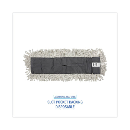 Boardwalk Disposable Cut End Dust Mop Head, Cotton/Synthetic, 24w x 5d, White