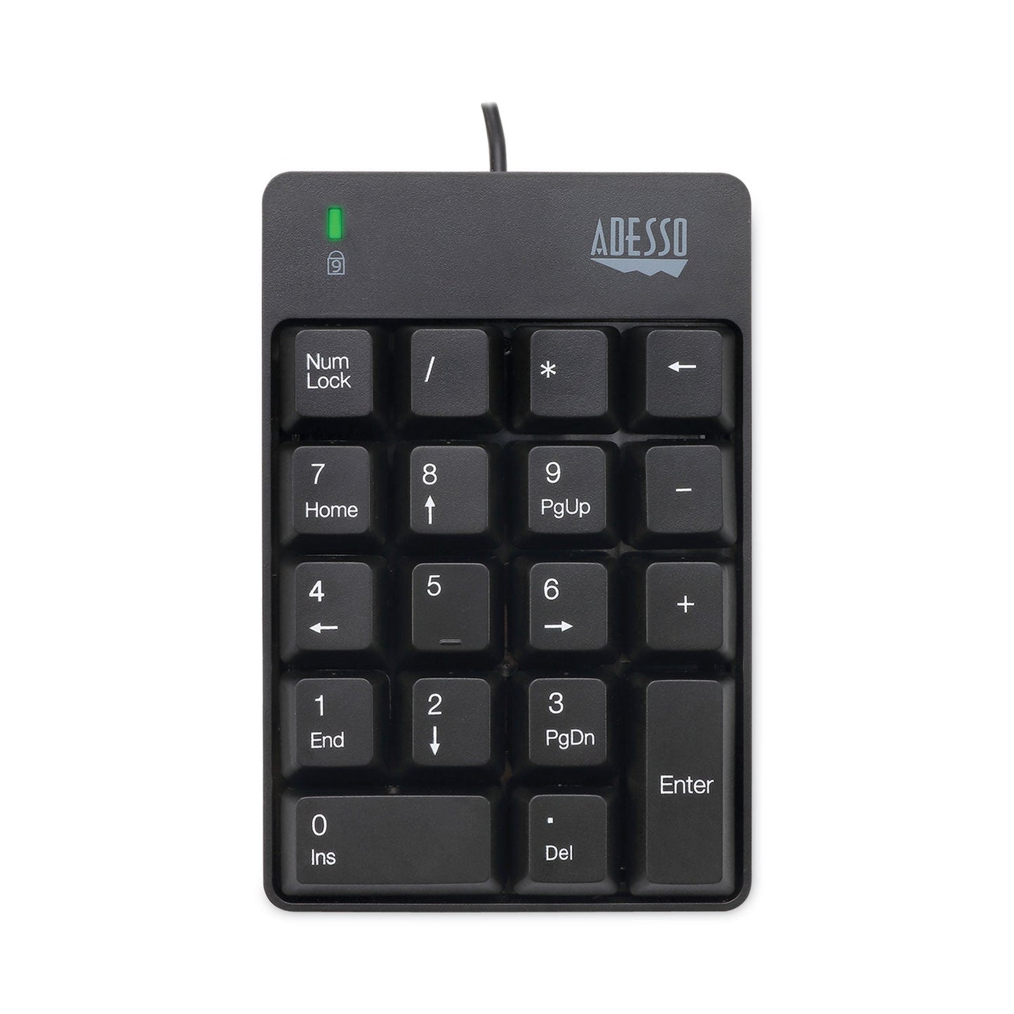Adesso Spill-Resistant 18-Key Numeric Keypad, Black