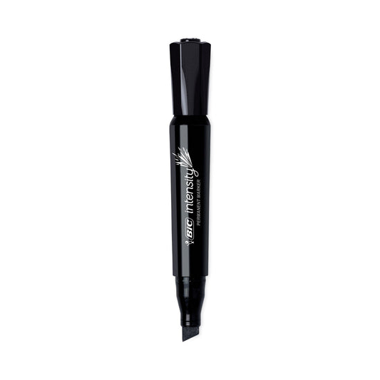 BIC Intensity Chisel Tip Permanent Marker, Broad Chisel Tip, Tuxedo Black, Dozen