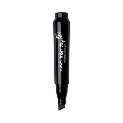 BIC Intensity Chisel Tip Permanent Marker, Broad Chisel Tip, Tuxedo Black, Dozen