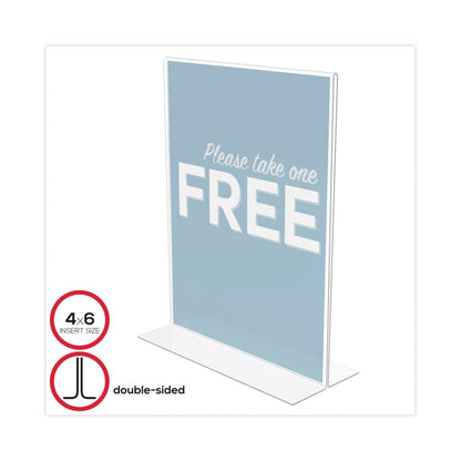 deflecto Classic Image Double-Sided Sign Holder, 8.5 x 11 Insert, Clear