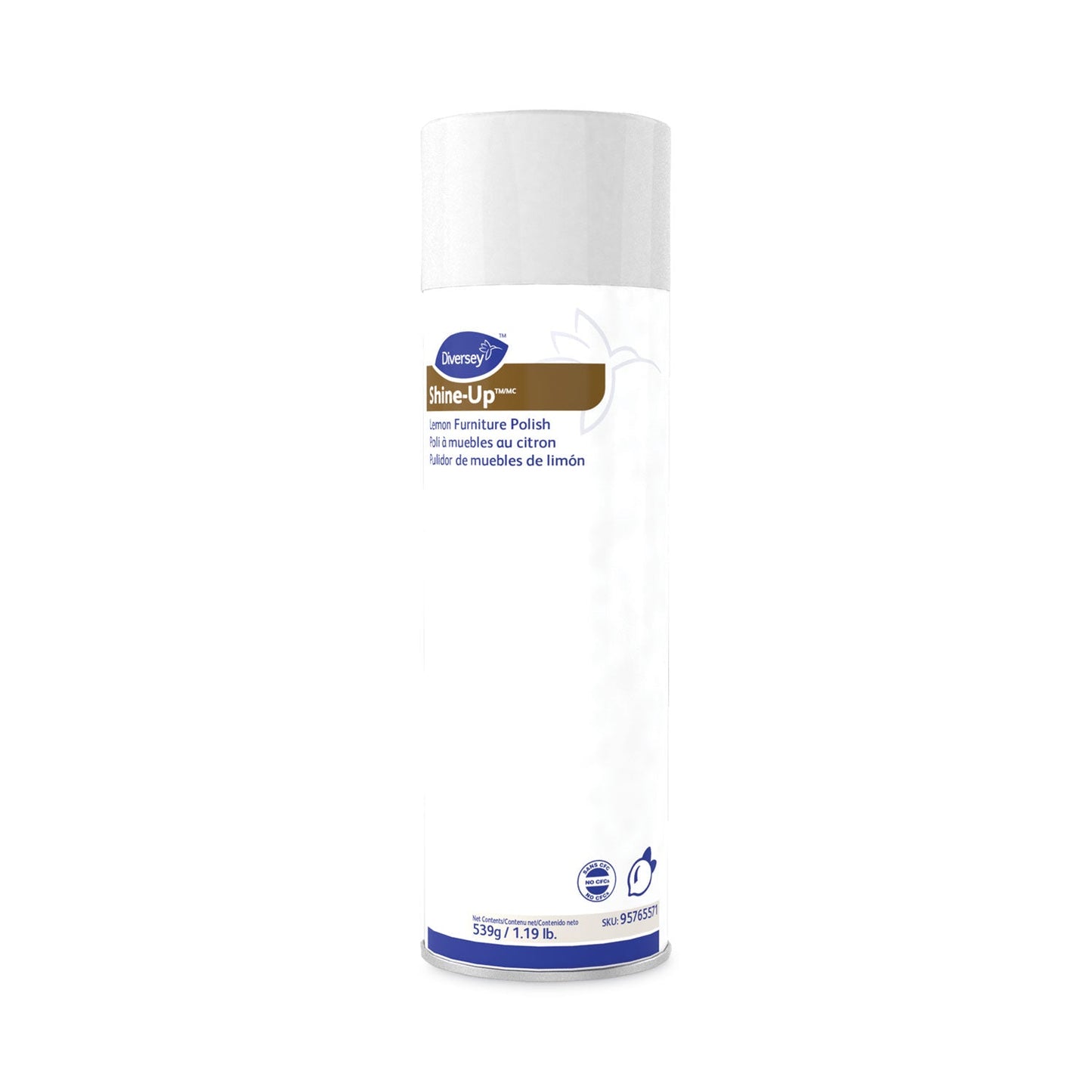 Diversey Shine-Up Furniture Cleaner, Lemon Scent, 13.8 oz  Aerosol Spray, 12/Carton