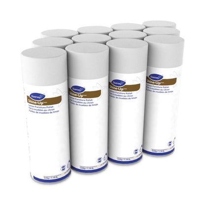 Diversey Shine-Up Furniture Cleaner, Lemon Scent, 13.8 oz  Aerosol Spray, 12/Carton