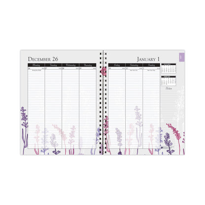 House of Doolittle Recycled WildFlower Weekly/Monthly Planner, Wild Flower Artwork, 11 x 8.5, Gray/White/Purple Cover, 12-Month (Jan-Dec): 2023