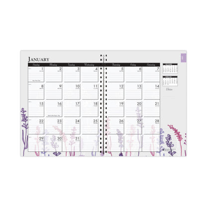 House of Doolittle Recycled WildFlower Weekly/Monthly Planner, Wild Flower Artwork, 11 x 8.5, Gray/White/Purple Cover, 12-Month (Jan-Dec): 2023