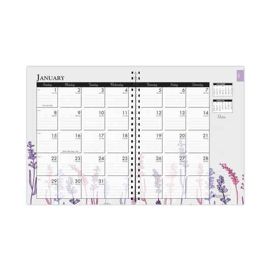 House of Doolittle Recycled WildFlower Weekly/Monthly Planner, Wild Flower Artwork, 11 x 8.5, Gray/White/Purple Cover, 12-Month (Jan-Dec): 2023