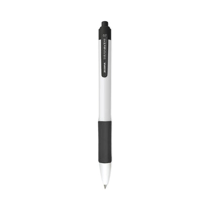 Zebra Sarasa Dry X20+ Gel Pen, Retractable, Fine 0.7 mm, Black Ink, White Barrel, Dozen