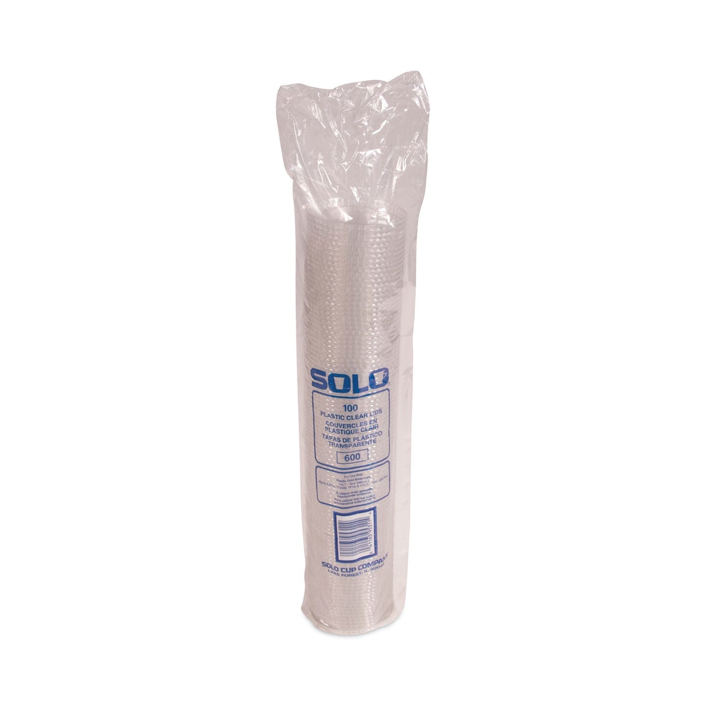 Dart Straw-Slot Cold Cup Lids, Fits 10 oz Cups, Clear, 100 Pack, 25 Packs/Carton
