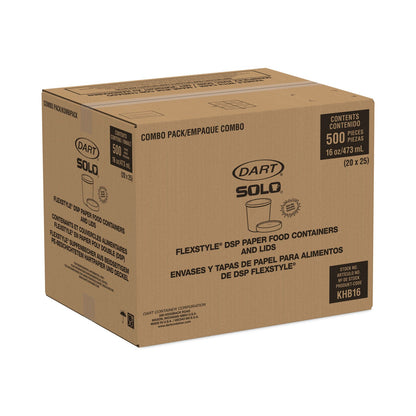 Dart Flexstyle Double Poly Food Combo Pack, 16 oz, White, Paper, 25/Pack, 10 Packs/Carton