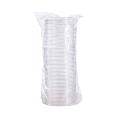 Dart PresentaBowls Clear Flat Lids, 5.4" Diameter x 0.3"h, Plastic, 504/Carton