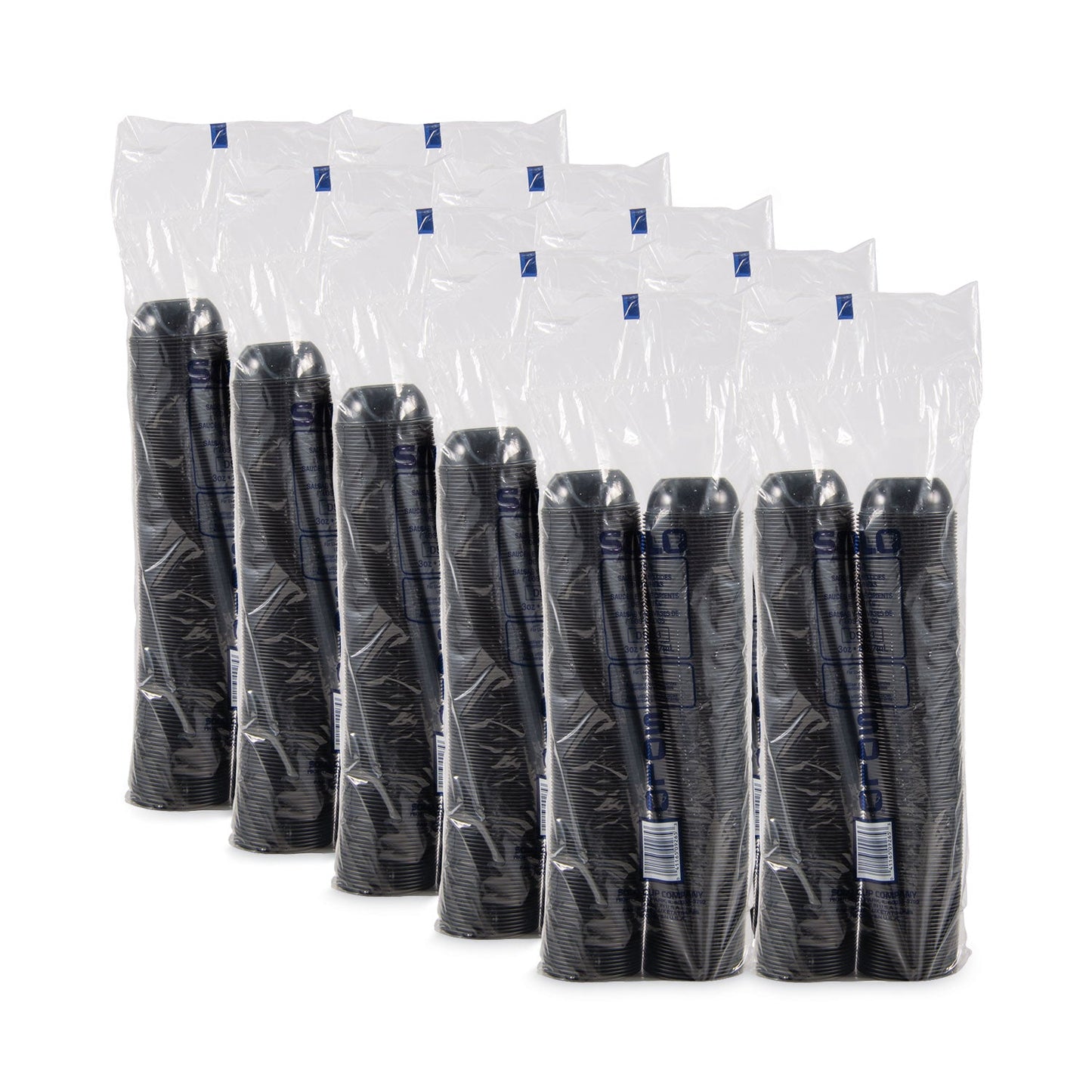 Dart Polystyrene Souffle Portion Cups, 3.5 oz, Black, 250/Bag, 10 Bags/Carton