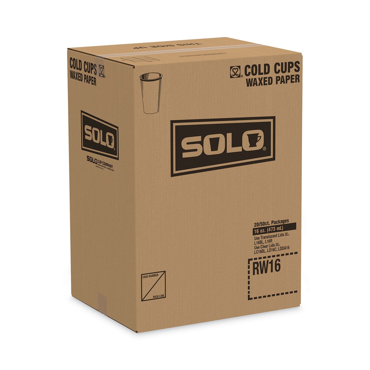 Dart Symphony Treated-Paper Cold Cups, 16 oz, White/Beige/Red, 50/Bag, 20 Bags/Carton