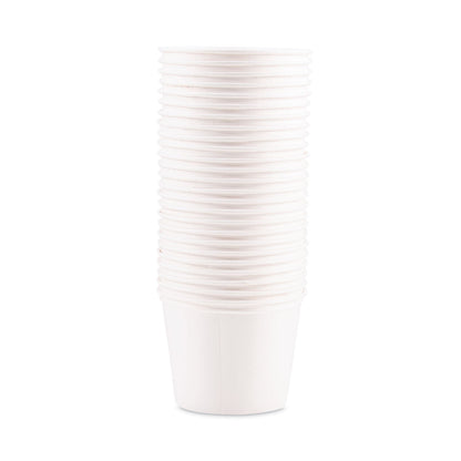 Dart Double Wrapped Paper Bucket, Unwaxed, 83oz, White, 100/Carton