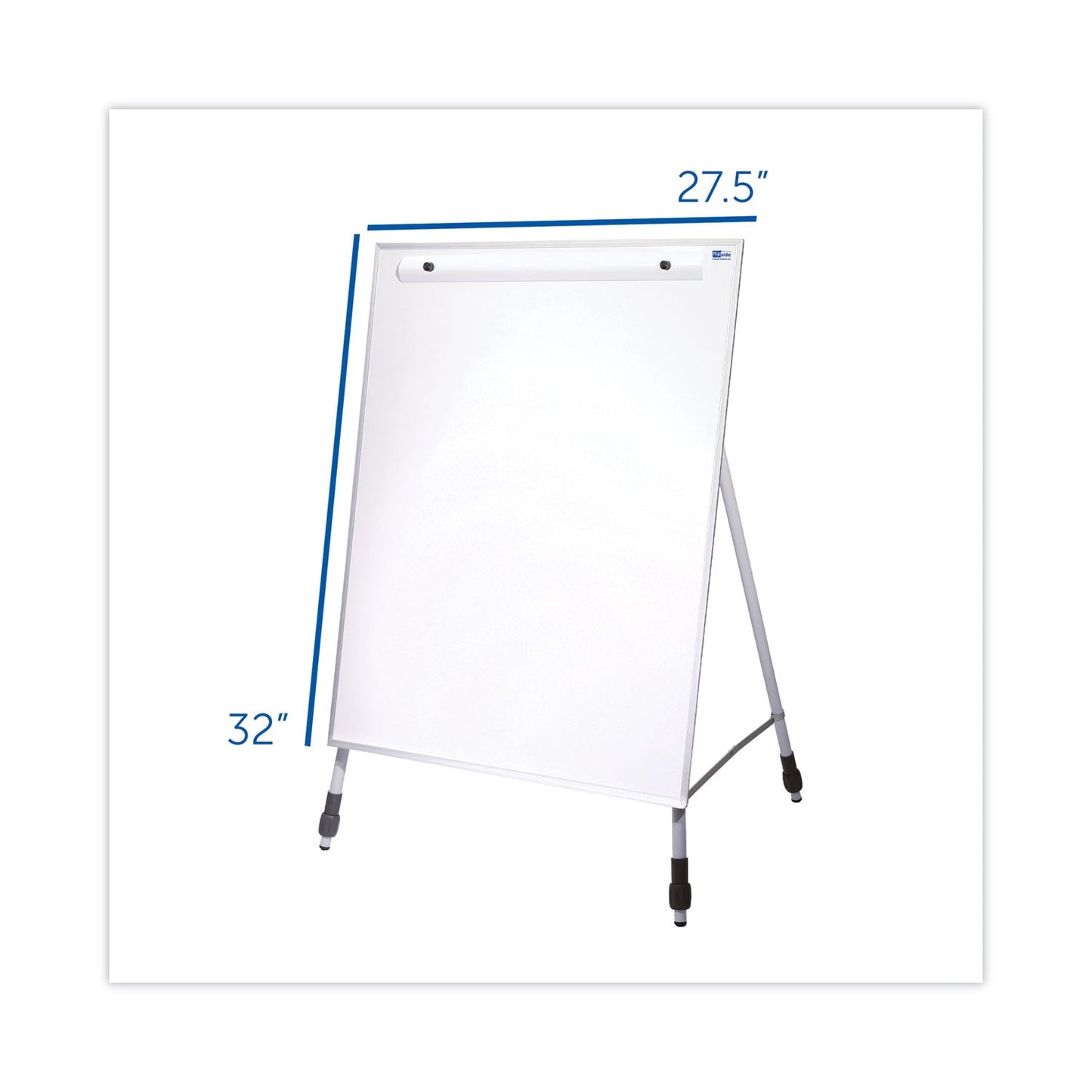 Flipside Adjustable Dry Erase Board, 27.5 x 32 Board, White Surface with Aluminum Frame