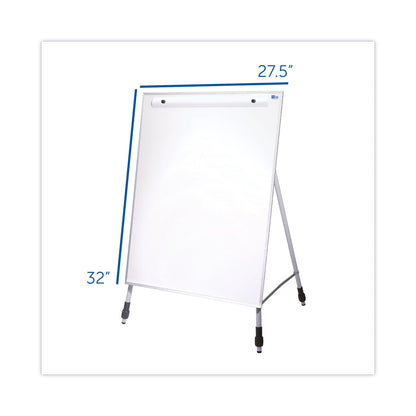 Flipside Adjustable Dry Erase Board, 27.5 x 32 Board, White Surface with Aluminum Frame