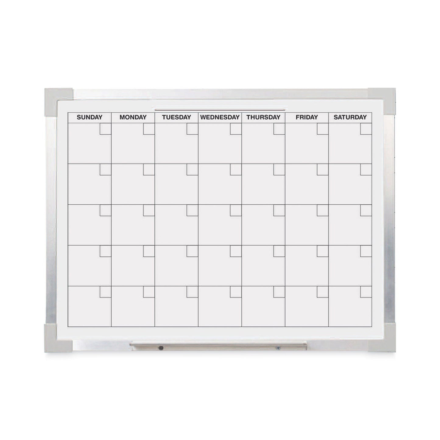 Flipside Framed Calendar Dry Erase Board, 24 x 18, White, Silver Aluminum Frame