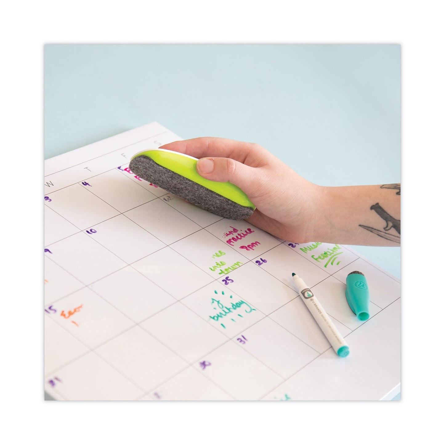 U Brands Classic Magnetic Dry Erase Board Eraser, 6.99" x 3.78" x 0.98"