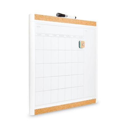 U Brands PINIT Magnetic Dry Erase Calendar with Plastic Frame, 20 x 16, White Surface and Frame