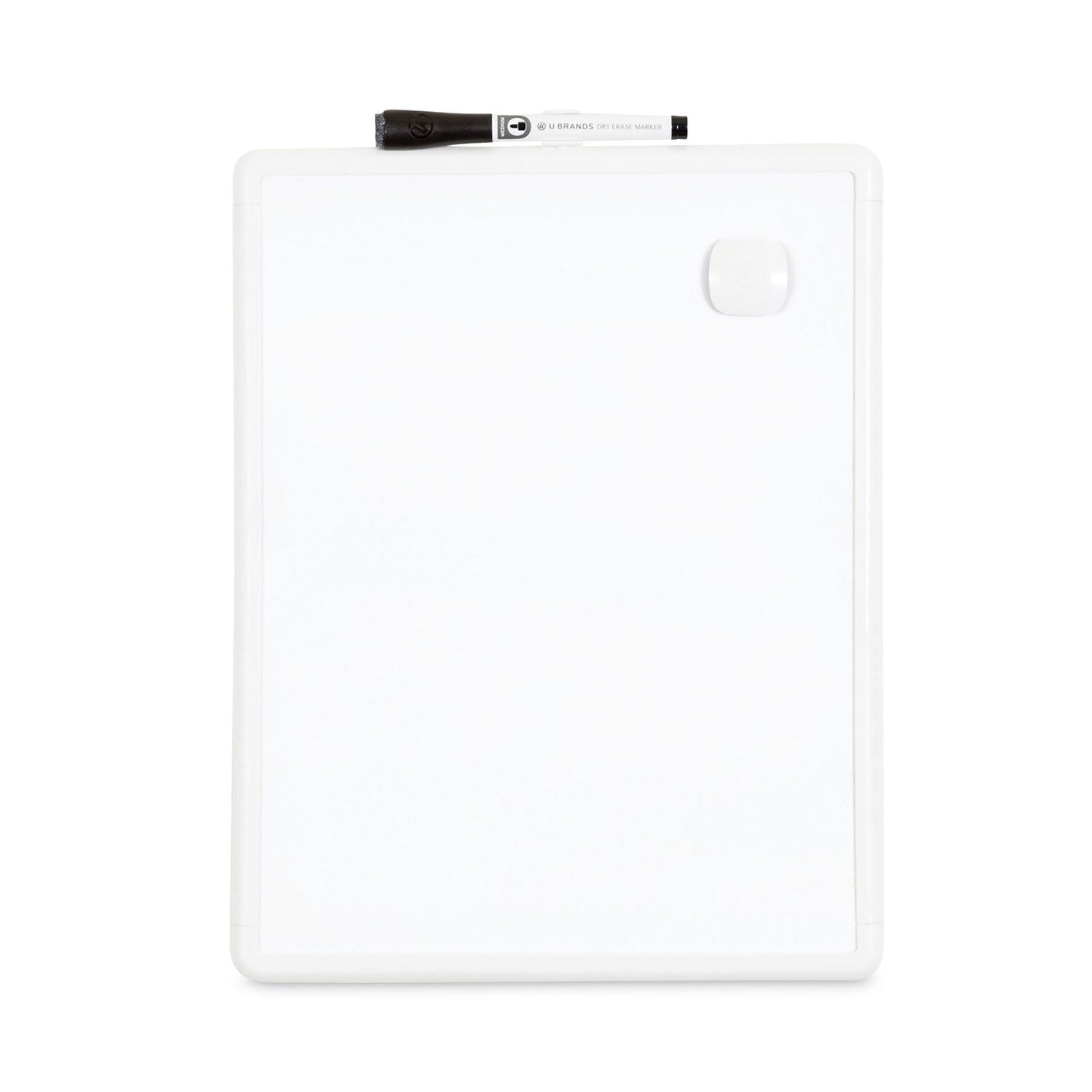U Brands Magnetic Dry Erase Board with Plastic Frame, 14.66 x 11, White Surface and Frame