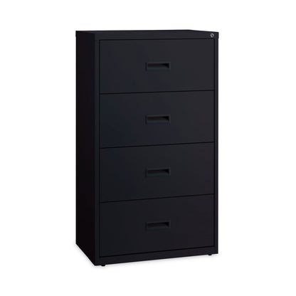 Hirsh Industries Lateral File Cabinet, 4 Letter/Legal/A4-Size File Drawers, Black, 30 x 18.62 x 52.5