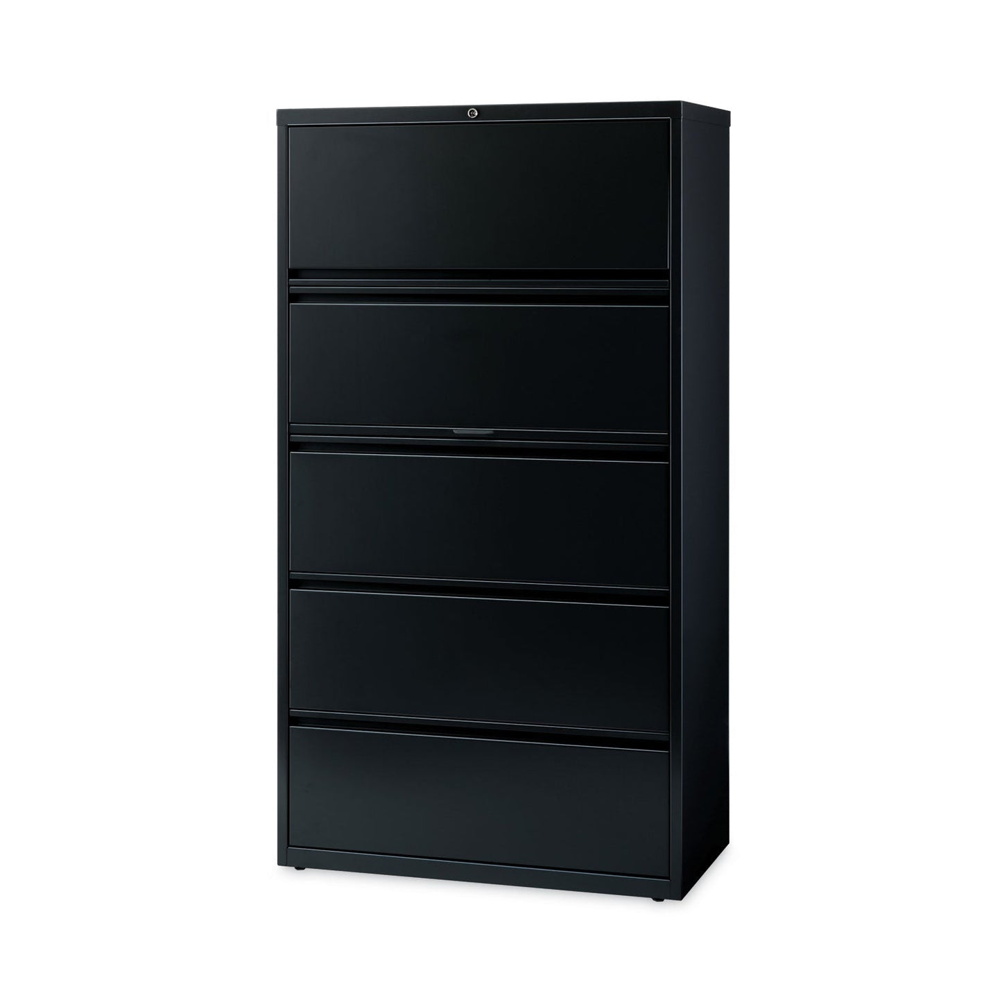 Hirsh Industries Lateral File Cabinet, 5 Letter/Legal/A4-Size File Drawers, Black, 30 x 18.62 x 67.62