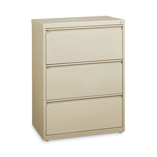 Hirsh Industries Lateral File Cabinet, 3 Letter/Legal/A4-Size File Drawers, Putty, 30 x 18.62 x 40.25
