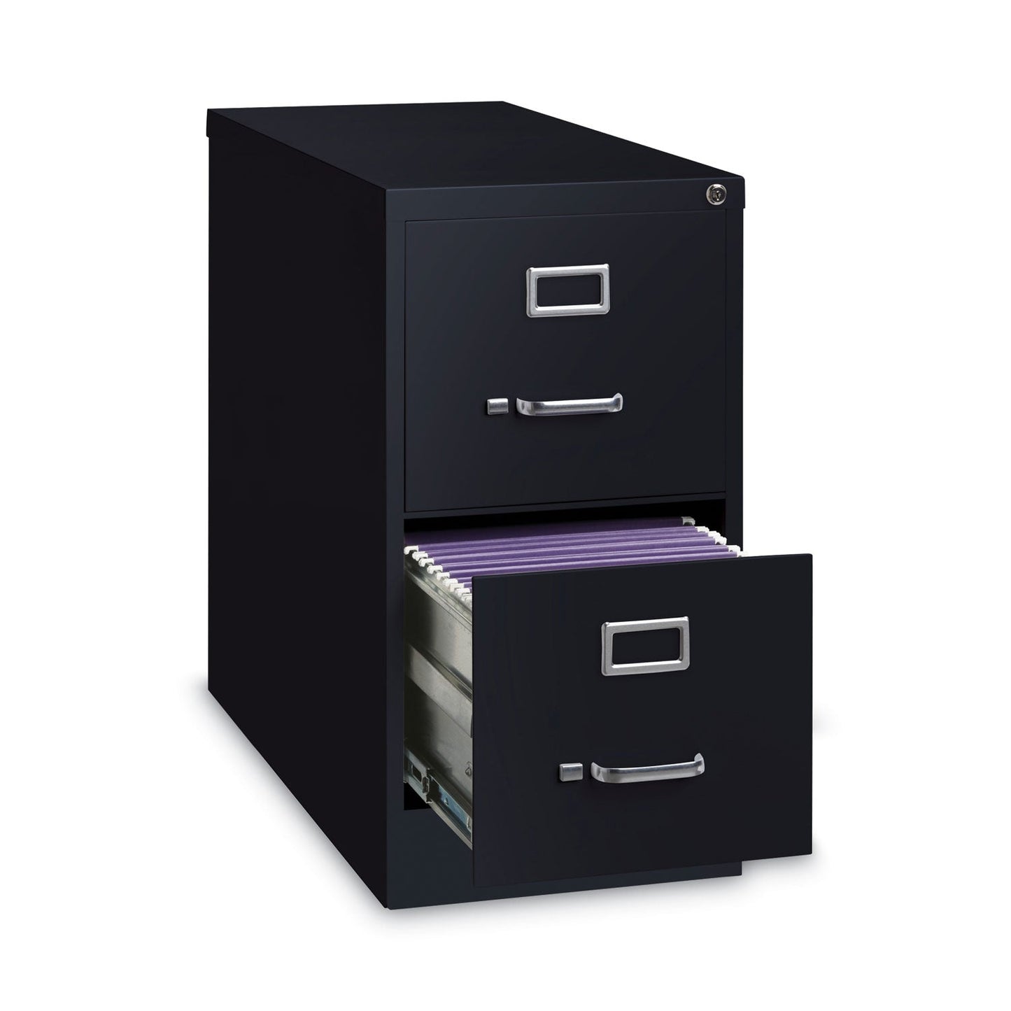 Hirsh Industries Vertical Letter File Cabinet, 2 Letter-Size File Drawers, Black, 15 x 26.5 x 28.37