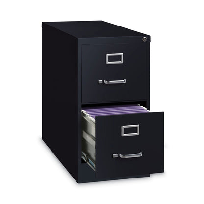 Hirsh Industries Vertical Letter File Cabinet, 2 Letter-Size File Drawers, Black, 15 x 26.5 x 28.37