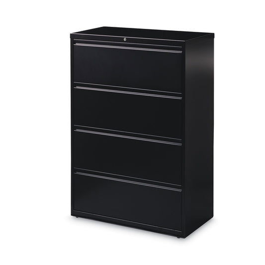 Hirsh Industries Lateral File Cabinet, 4 Letter/Legal/A4-Size File Drawers, Black, 36 x 18.62 x 52.5