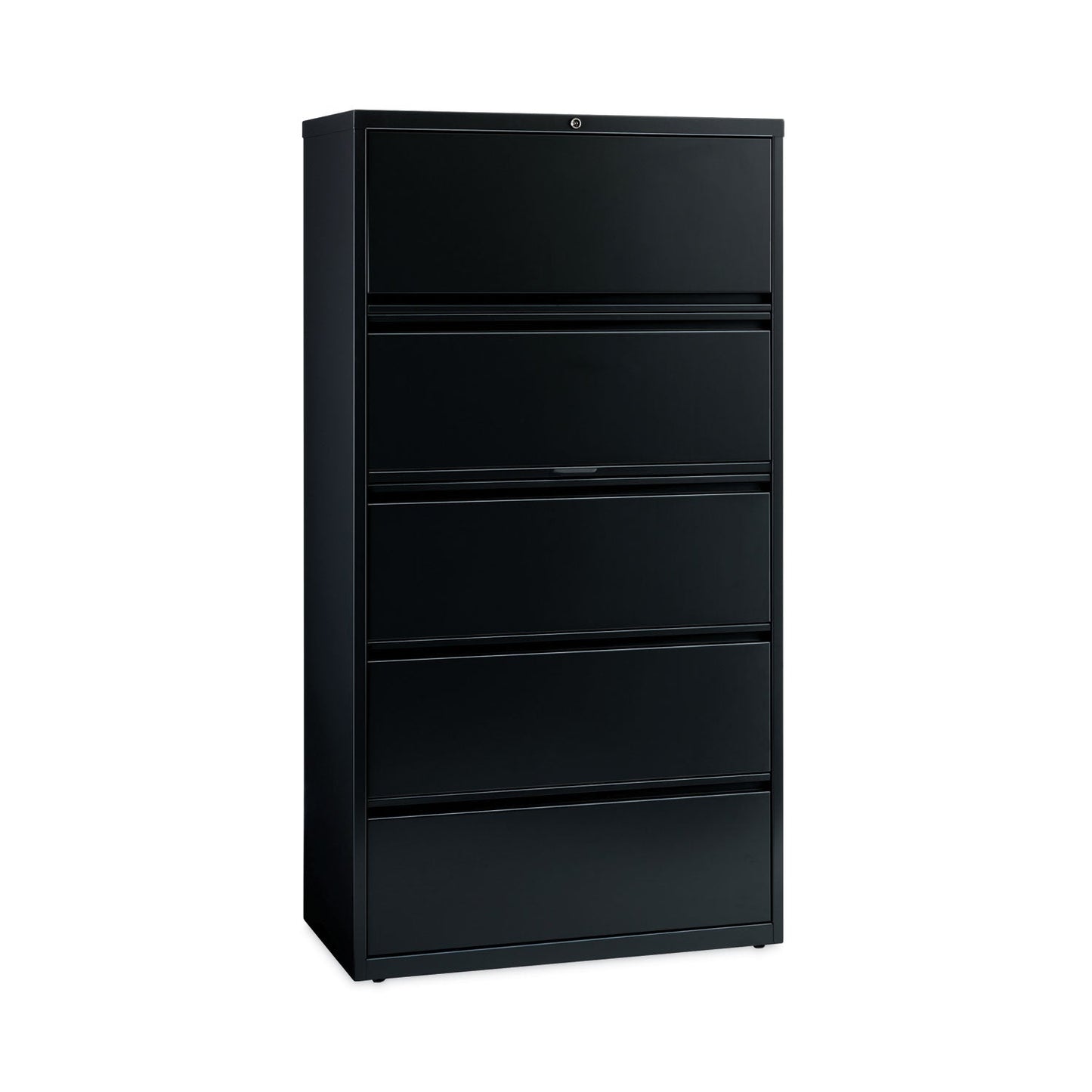 Hirsh Industries Lateral File Cabinet, 5 Letter/Legal/A4-Size File Drawers, Black, 30 x 18.62 x 67.62