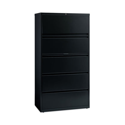 Hirsh Industries Lateral File Cabinet, 5 Letter/Legal/A4-Size File Drawers, Black, 30 x 18.62 x 67.62
