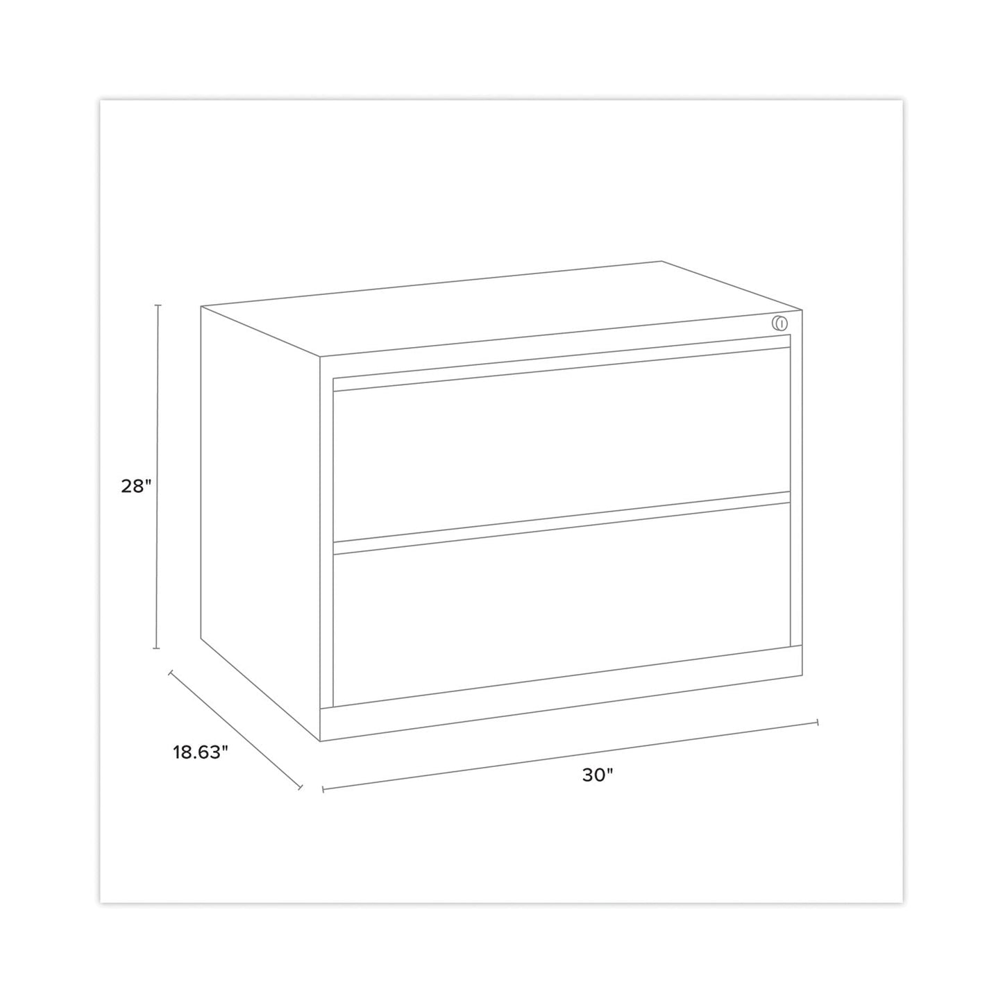 Hirsh Industries Lateral File Cabinet, 2 Letter/Legal/A4-Size File Drawers, Black, 30 x 18.62 x 28