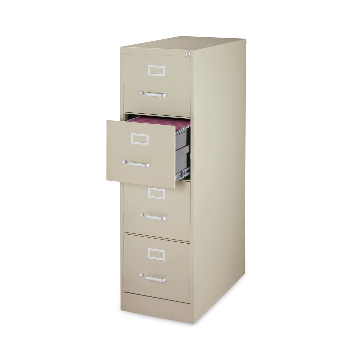 Hirsh Industries Vertical Letter File Cabinet, 4 Letter-Size File Drawers, Putty, 15 x 26.5 x 52