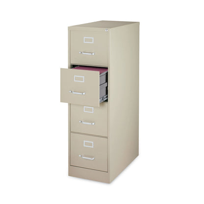 Hirsh Industries Vertical Letter File Cabinet, 4 Letter-Size File Drawers, Putty, 15 x 26.5 x 52