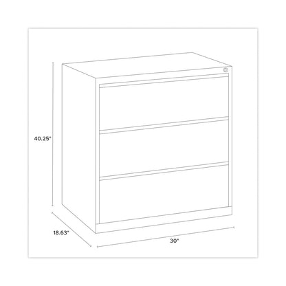 Hirsh Industries Lateral File Cabinet, 3 Letter/Legal/A4-Size File Drawers, Putty, 30 x 18.62 x 40.25