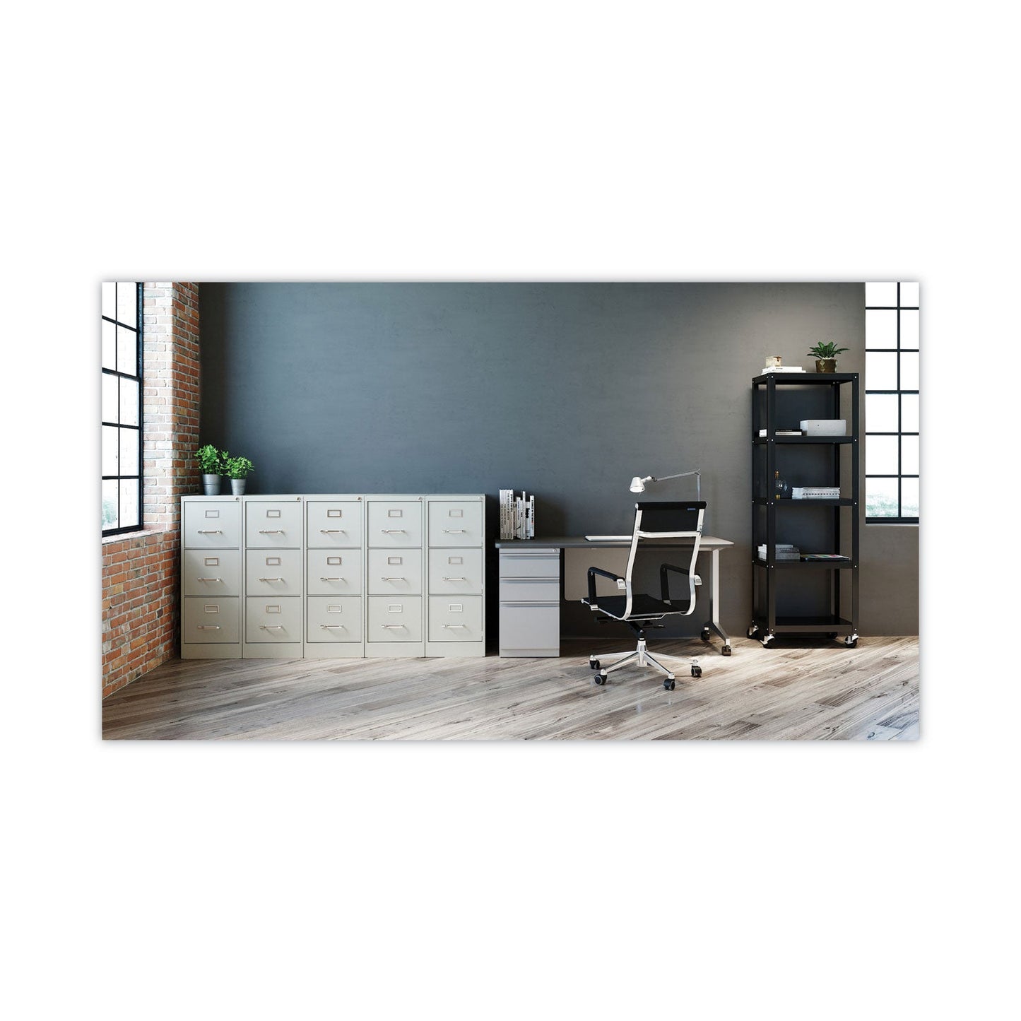 Hirsh Industries Vertical Letter File Cabinet, 3 Letter-Size File Drawers, Light Gray, 15 x 22 x 40.19