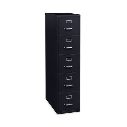 Hirsh Industries Vertical Letter File Cabinet, 5 Letter-Size File Drawers, Black, 15 x 26.5 x 61.37