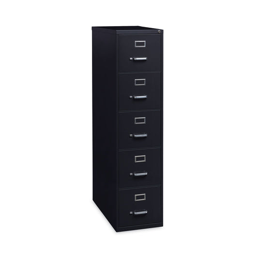 Hirsh Industries Vertical Letter File Cabinet, 5 Letter-Size File Drawers, Black, 15 x 26.5 x 61.37
