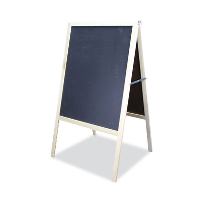 Flipside Black Chalkboard Marquee Board. 24 x 42, Natural Wood Frame