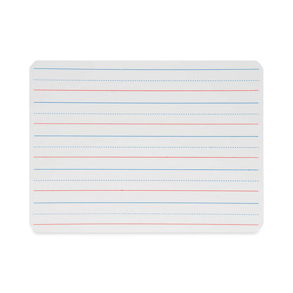 Flipside Magnetic Two-Sided Red and Blue Ruled Dry Erase Board, 12 x 9, Ruled White Front, Unruled White Back, 12/Pack