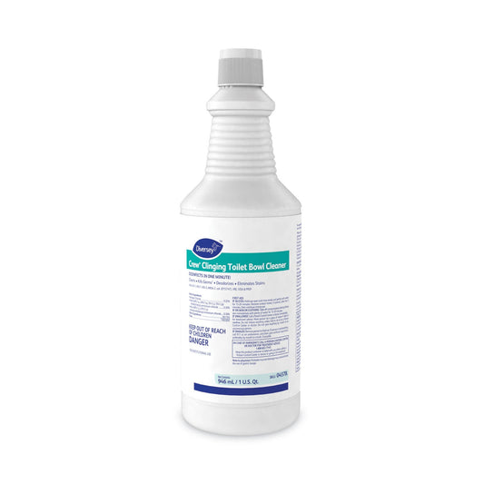 Diversey Crew Clinging Toilet Bowl Cleaner, Floral Scent, Liquid, 1 qt. Bottle, 12/CT